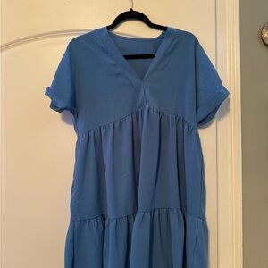 SHEIN Blue Tiered Dress